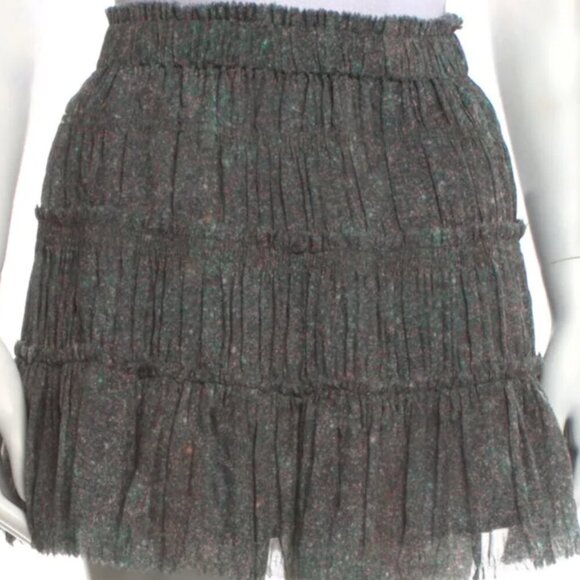 Theory Gray Briona Burning Glitter Silk Skirt - Picture 4 of 5